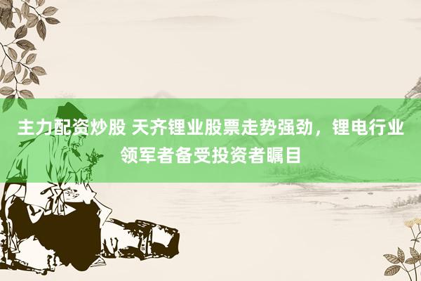 主力配资炒股 天齐锂业股票走势强劲，锂电行业领军者备受投资者瞩目