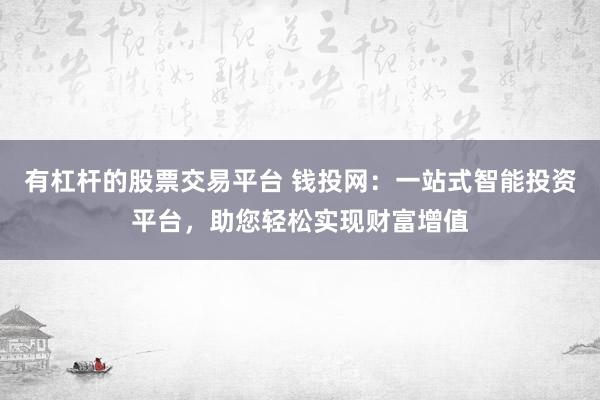 有杠杆的股票交易平台 钱投网：一站式智能投资平台，助您轻松实现财富增值