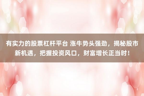 有实力的股票杠杆平台 涨牛势头强劲，揭秘股市新机遇，把握投资风口，财富增长正当时！