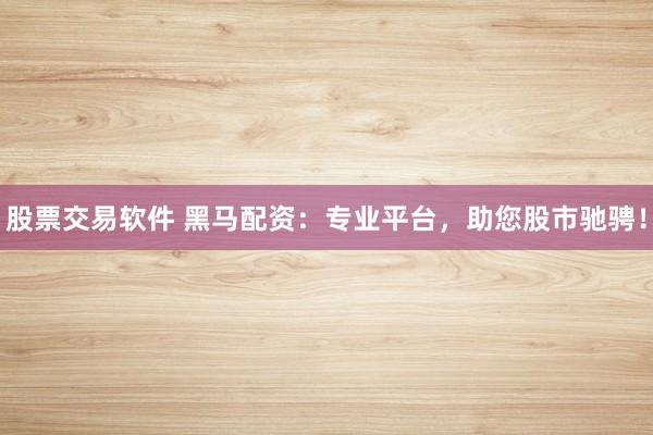 股票交易软件 黑马配资：专业平台，助您股市驰骋！