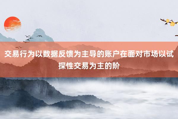 交易行为以数据反馈为主导的账户在面对市场以试探性交易为主的阶